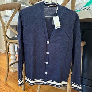 BRAND NEW Tory Burch cardigan with symbol buttons, size S